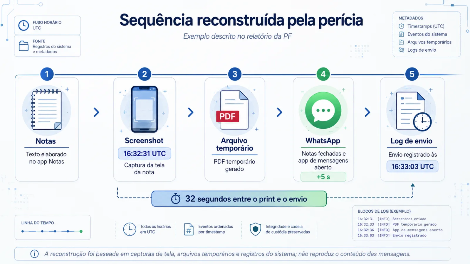 Como a PF ligou os prints aos envios no WhatsApp