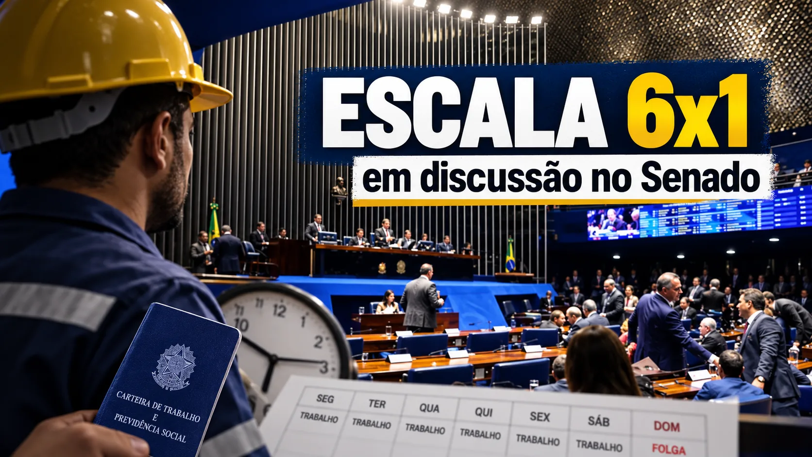 Fim da escala 6x1 entra na pauta do Senado nesta terça
