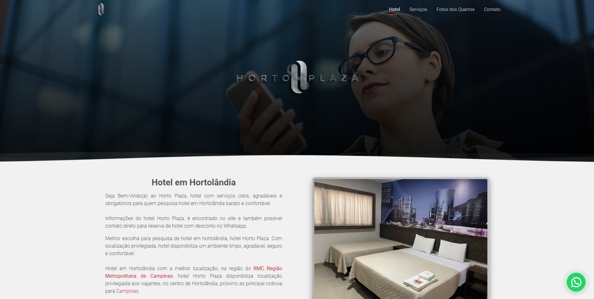 Criação de sites - Projeto Hotel em Hortolândia Horto Plaza